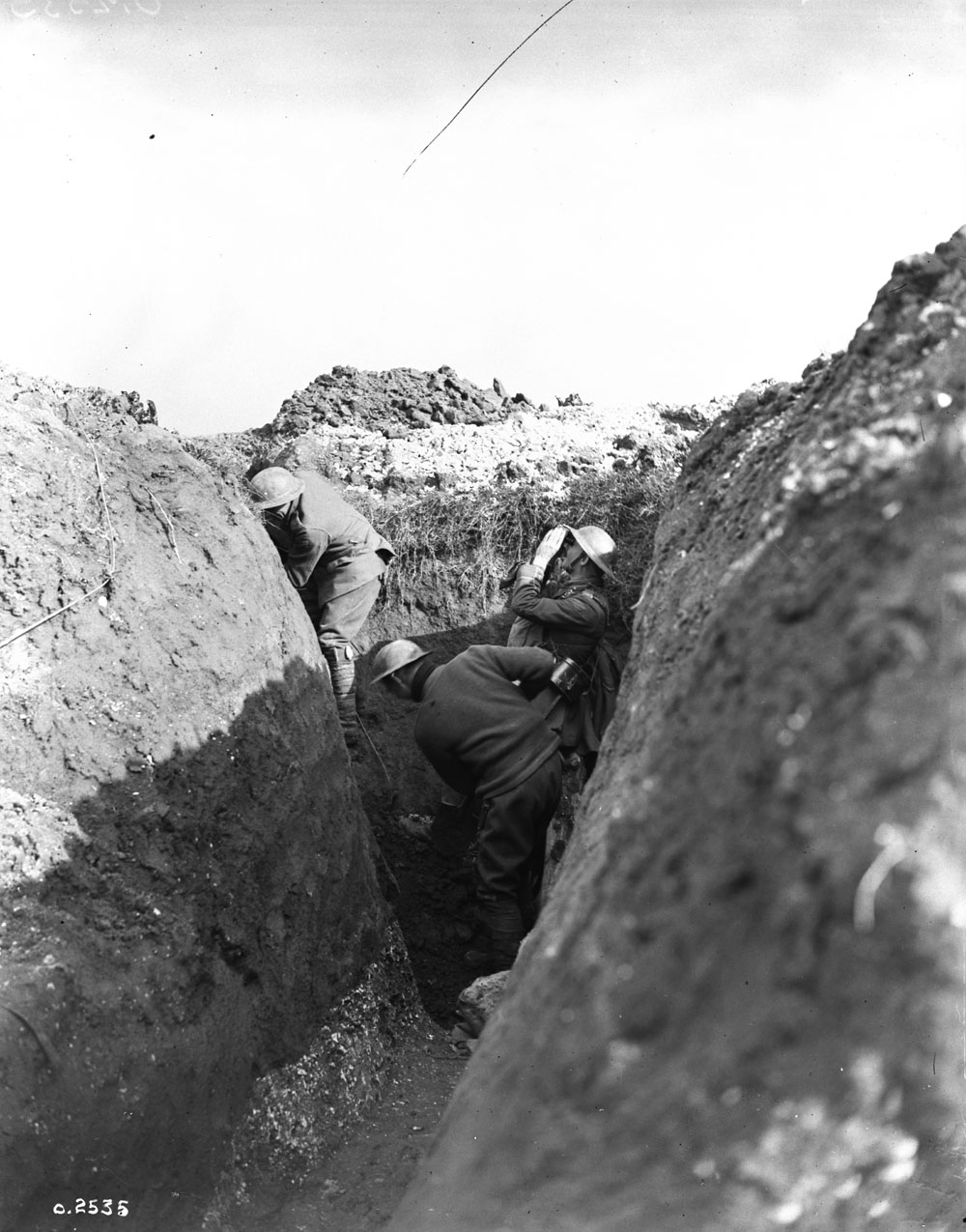Canadian Engineers digging a sap. February 1918. Private Fed Hamilton of the 29th Battalion was attached to Canadian Engineer Working Parties. MIKAN No. 3405424