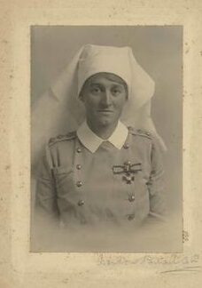 Item 061 - Formal studio photograph of Matron Bertha Jane Willoughby with her medal, Matron Bertha Willoughby Collection