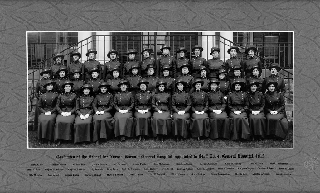 Graduates of the School for Nurses, Toronto General Hospital that were appointed to Staff No.4 General Hospital. MIIKAN No. 3198754