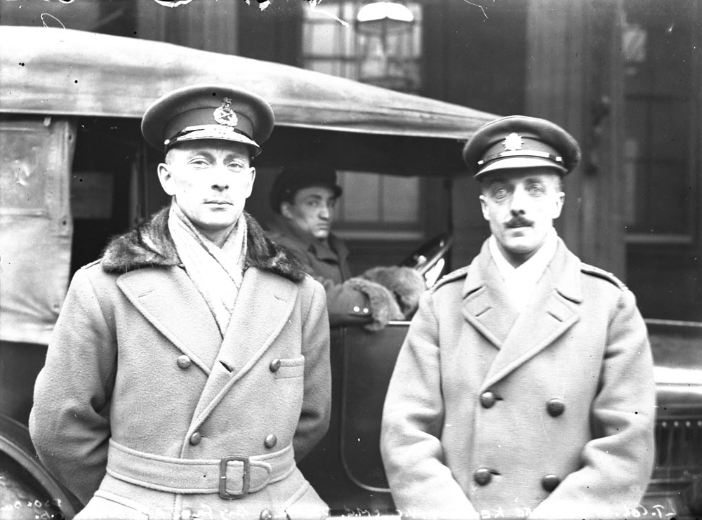 Lieutenant-Colonel W.H. Clark-Kennedy VC, CMG, DSO and and Bar. (Montreal) and Brigadier-General. J.H. MacBrien DSO and Bar, CB (left). MIKAN No. 3405059