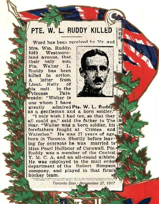 Private Walter Lawson Ruddy in the Great War