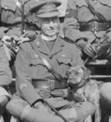 Lt-Col (Canon) Frederick George Scott with 'Alberta from Albert' his constant companion from October 1916, found during the Battle of the Somme. MIKAN No. 3522132