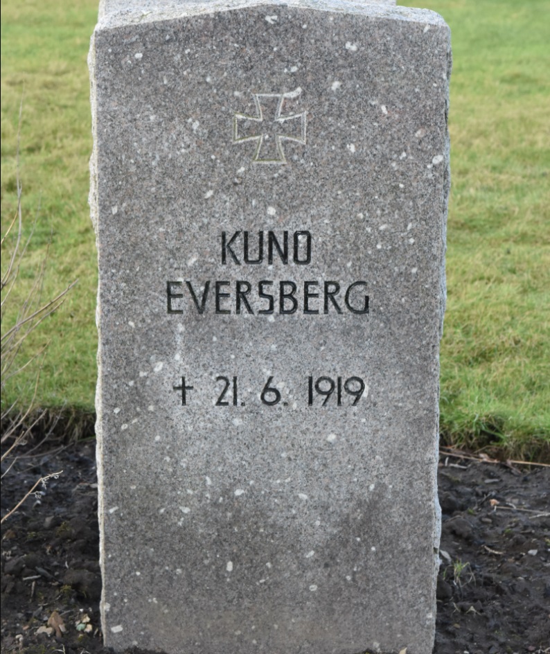 MASCHINIST Kuno Eversberg, S.M.S. Frankfurt, died 23 June 1919