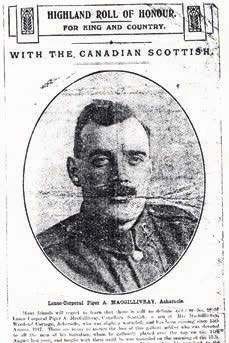 LCpl Alexander MacGillivray MM in the Great War
