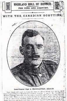 Lance Corporal Alexander McGillivray MM